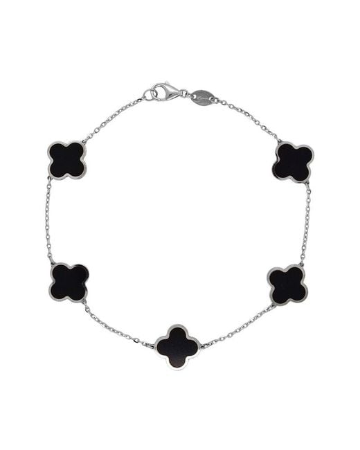 Italian Gold Multicolor 14K Clover Bracelet