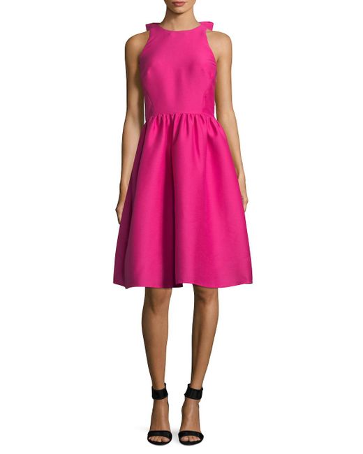 Kate Spade Pink Bow Back Fit And Flare Dress