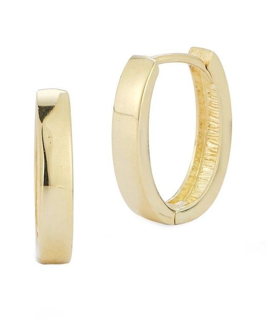 Ember Fine Jewelry White 14k Polished Square Oval Huggie Earrings