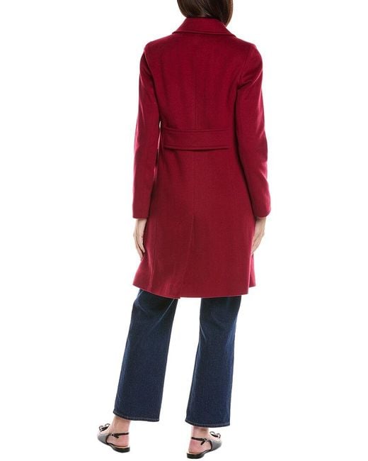 Fleurette Red Medium Wool Coat