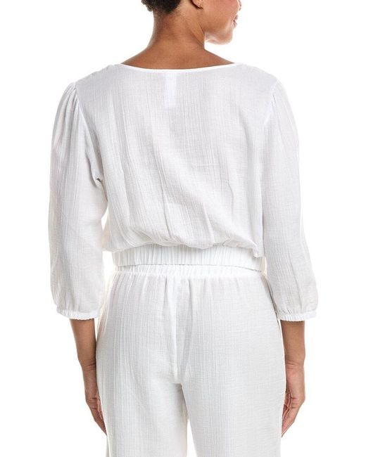 Hanro White Sleep & Lounge Muslin Top