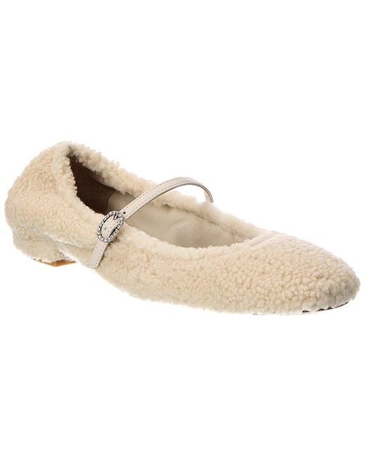 Stuart Weitzman Natural Lennox Shearling Flat