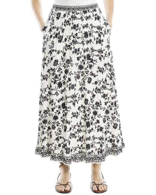 Max Studio White A-Line Midi Skirt