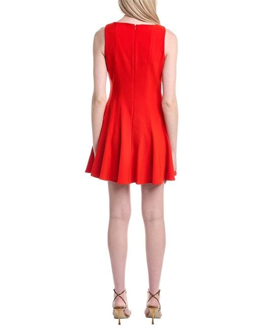 MILLY Red Cady A-Line Dress