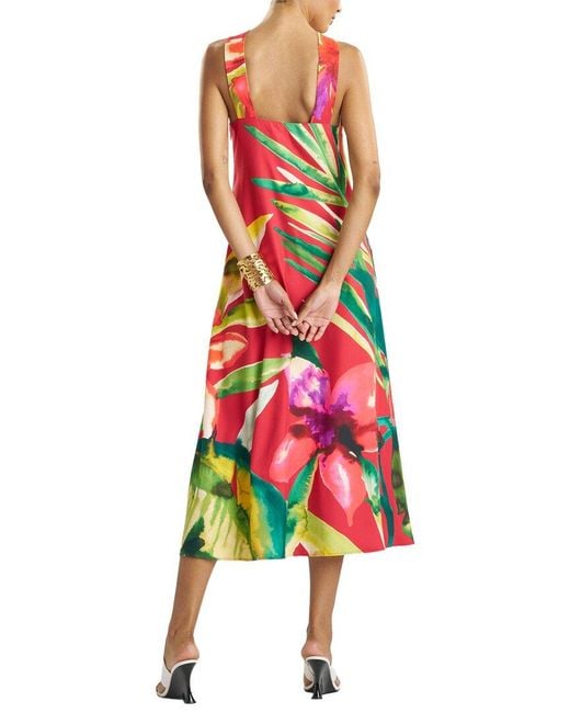 Natori White Mallorca Printed Silk Halter Dress