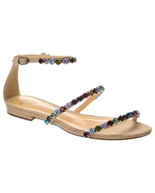 Alexandre Birman Metallic Alexa Crystals Suede Sandal