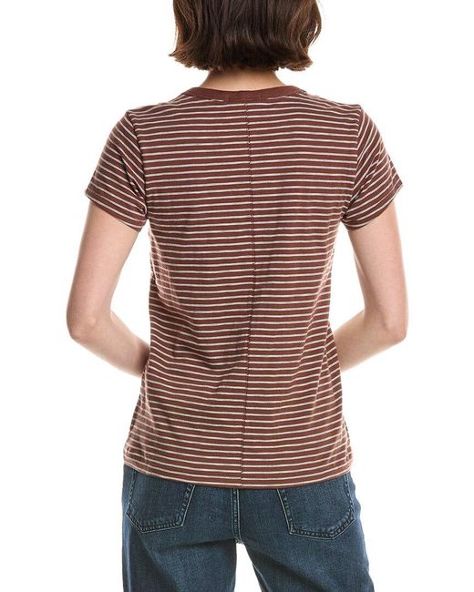 Rag & Bone Red The Slub Striped T-Shirt