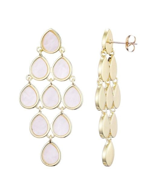 Adornia Metallic 14K Plated Mother-Of-Pearl Dangling Petals Earrings