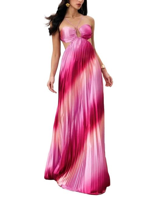Linda Charm Pink Maxi Dress
