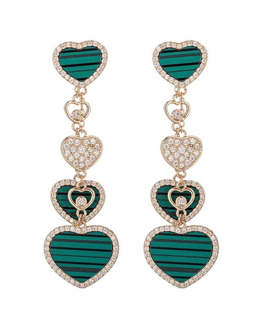Eye Candy LA Green Cz Heart Earrings