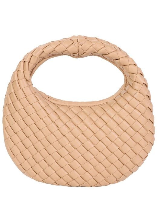 Tiffany & Fred Paris Brown Hand-Woven Leather Mini Hobo Bag