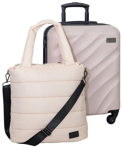 Geoffrey Beene Natural Puffer Hardside 2pc Luggage Set