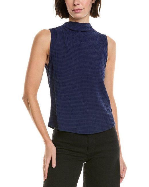 Bella Dahl Blue Mock Neck Top