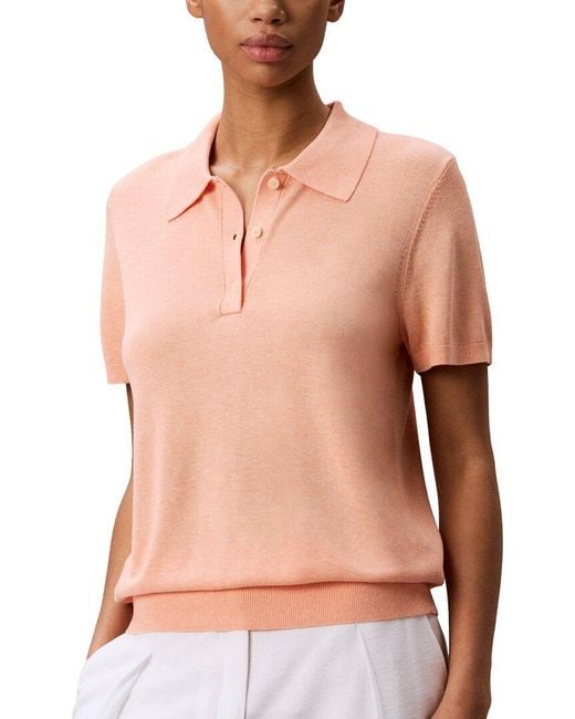 Calvin Klein Pink Fine Gauge Polo Shirt