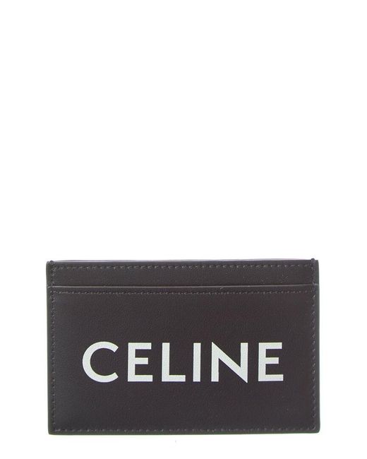 Céline Black Logo Leather Card Case