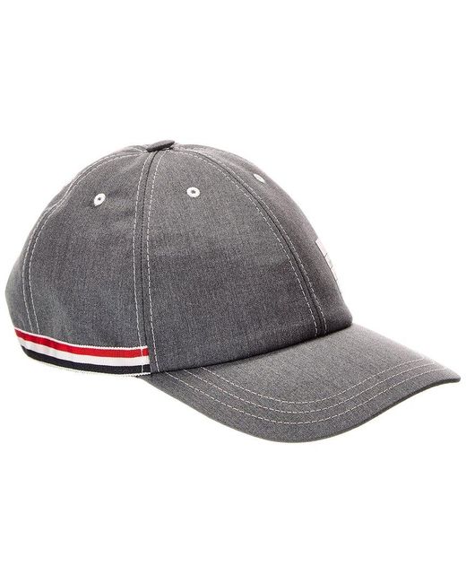 Thom Browne Gray 6-Panel Baseball Cap for men