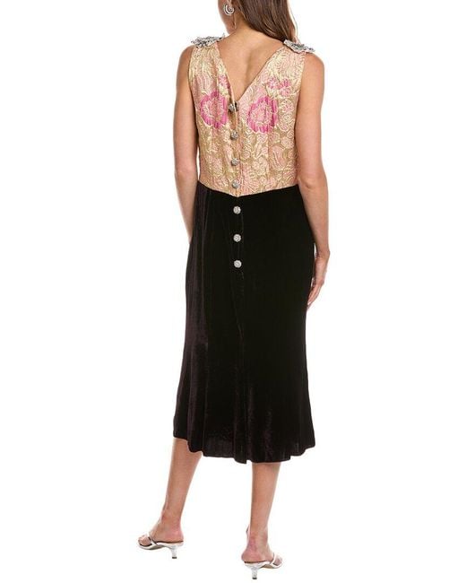 Dolce & Gabbana Black Silk-Blend Midi Dress
