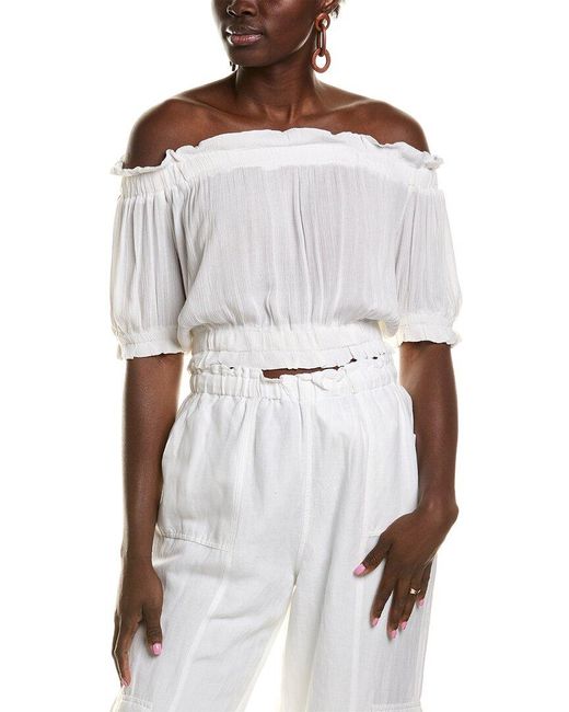 Elan White Off-The-Shoulder Top