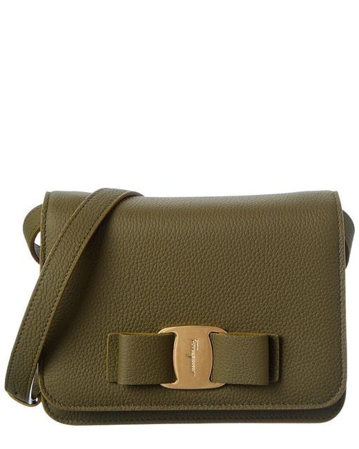 Ferragamo Green Leather Shoulder Bag