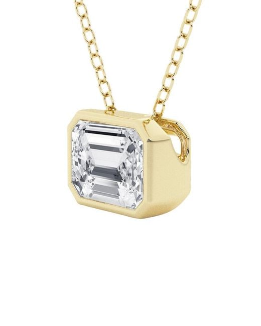 Lab Grown Diamonds Metallic 14K 1.50 Ct. Tw. Lab-Grown Diamond Solitaire Pendant Necklace