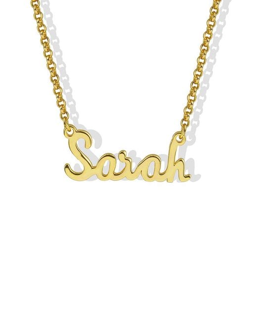 Argento Vivo Metallic 18k Over Silver Sarah Script Necklace