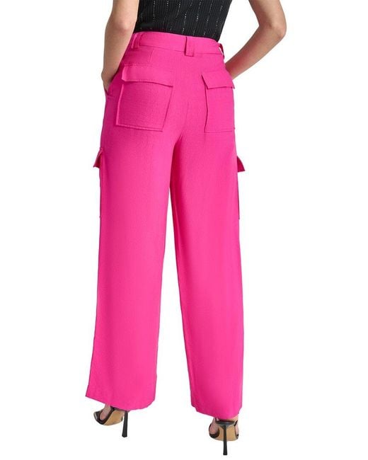 DKNY Pink Crinkle Dressing Cargo Pant