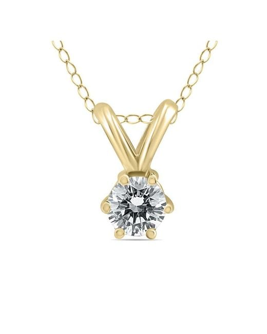 Diamond Select Cuts Metallic 14k 0.23 Ct. Tw. Diamond Necklace