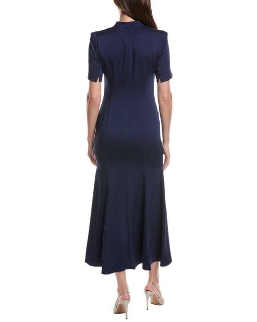 BURRYCO Blue Solid Maxi Dress