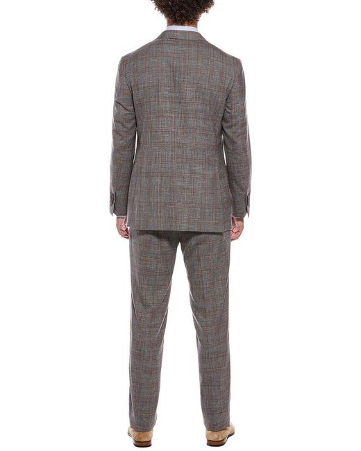 Canali Gray 2Pc Wool, Silk, & Linen-Blend Suit for men