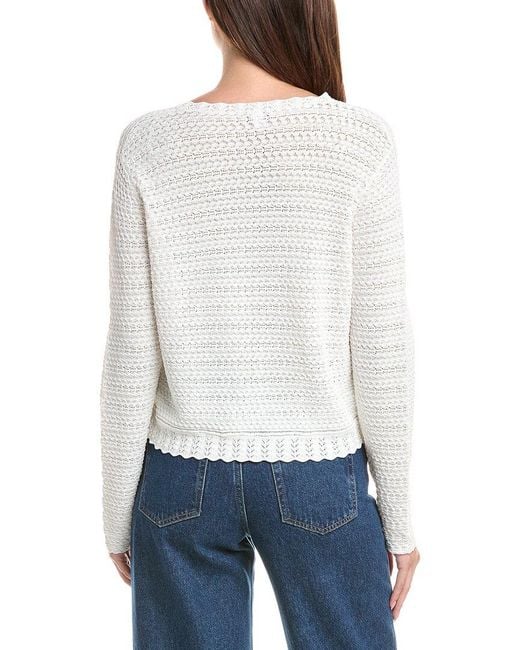 Reiss White Simone Lace Stitch Sweater