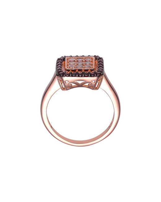 Genevive Jewelry Pink 14k Rose Gold Vermeil Cz Ring