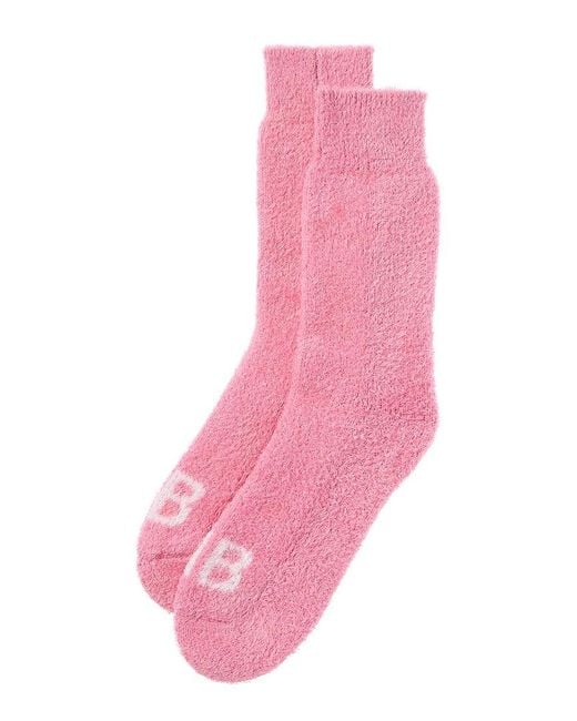 Balenciaga Pink BB Logo Cotton Blend Socks