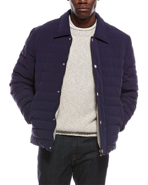 Brunello Cucinelli Blue Puffer Down Jacket for men