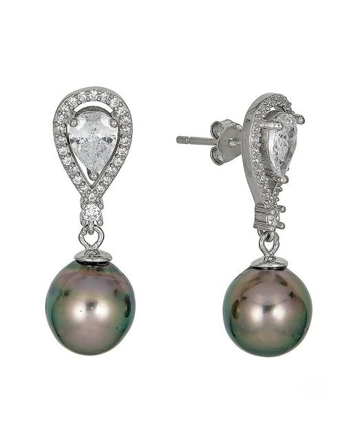 Belpearl Multicolor 10Mm Pearl Cz Earrings