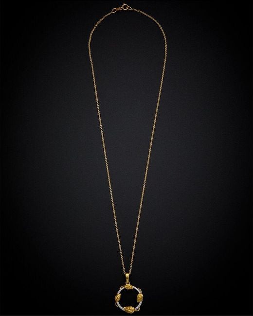 Italian Gold Black 18k 0.14 Ct. Tw. Diamond Necklace