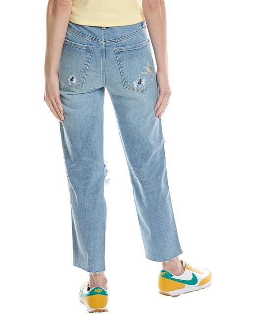 7 For All Mankind Blue High-rise Cropped Straight Wistera Jean