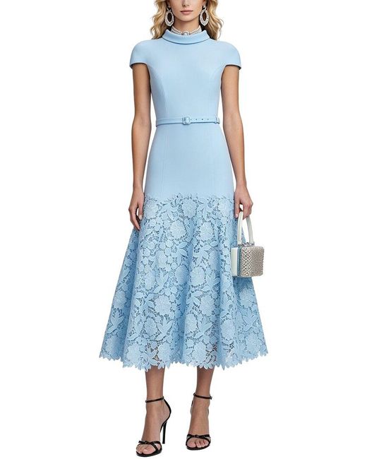 Kaimilan Blue Embellished Midi Dress