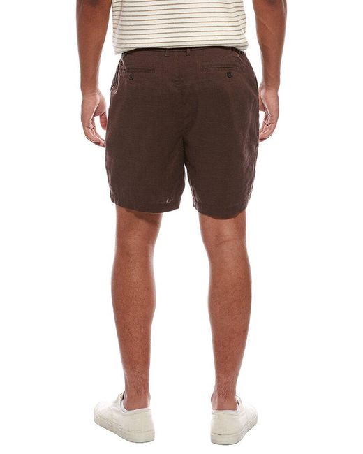 Onia Brown Stretch Linen-blend Short for men