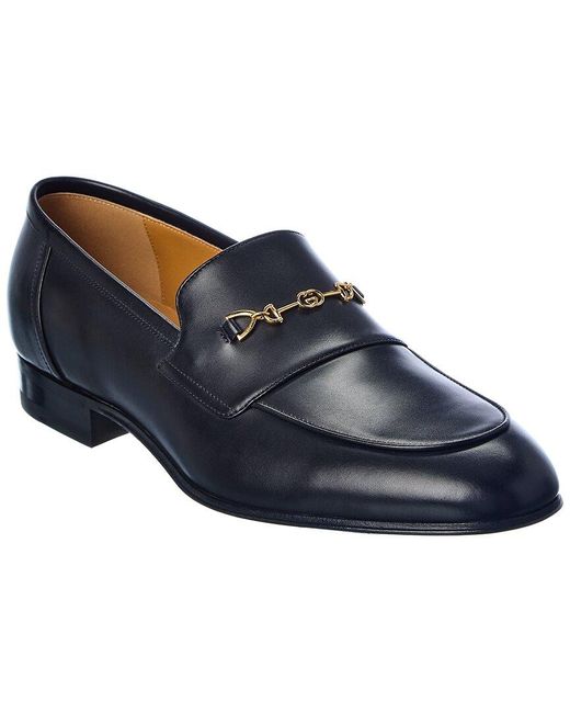 leather loafer with interlocking g horsebit
