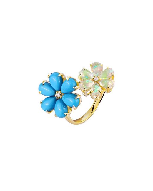 Kai Fine Jewelry Blue 14K 3.83 Ct. Tw. Diamond & Gemstone Cocktail Ring