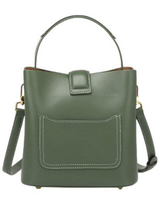 Adele Berto Green Leather Tote