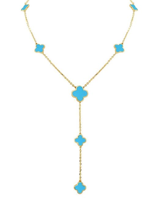 Italian Gold Brown 14K Lariat Necklace