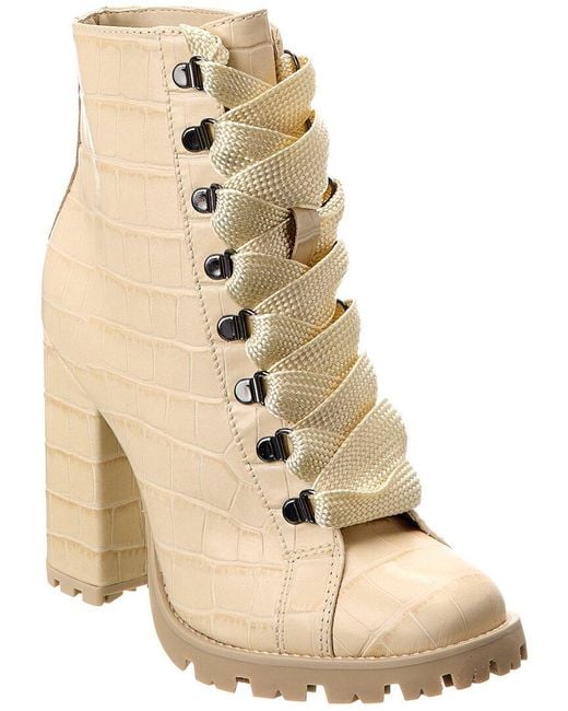 SCHUTZ SHOES Natural Zhara Leather Bootie