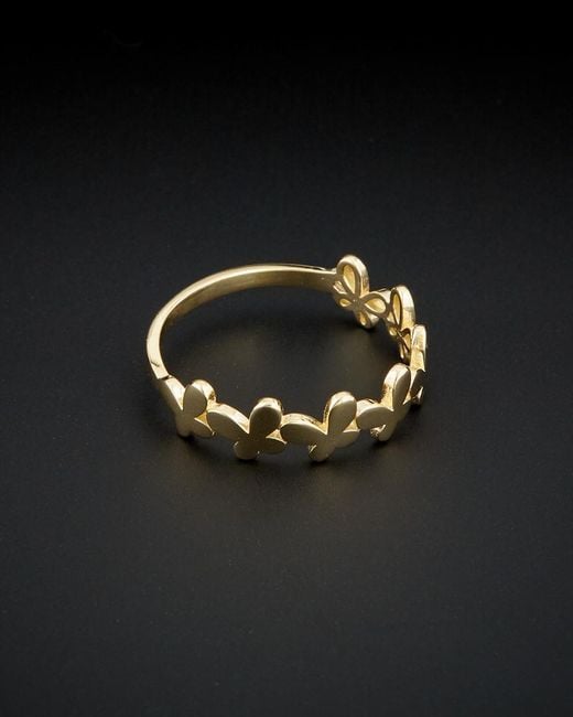 Italian Gold Black 14k Butterflies Ring