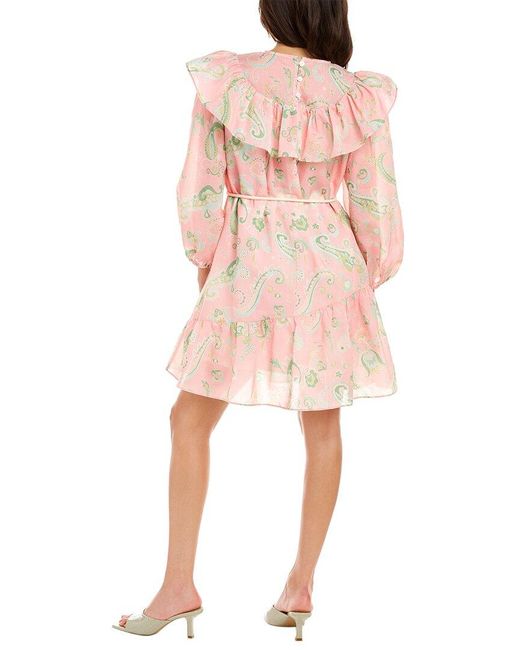 Beulah London Pink Belted Mini Dress
