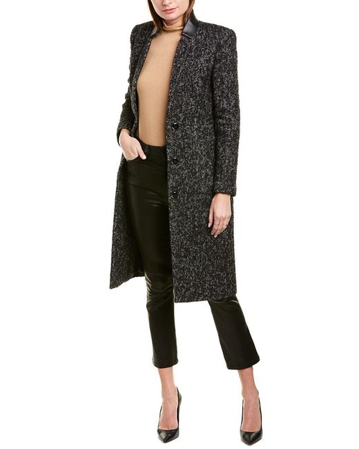 Buy Womens Black Bianca Leather-trim 