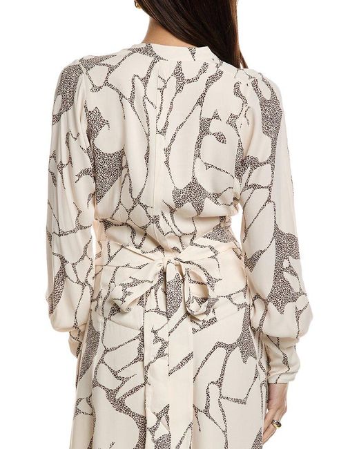 reiss darcy printed midi dress NEW REISS DARCY BELTED MIDI SHIRT DRESS in NATURAL IVORY Size US 2 UK 6 XS