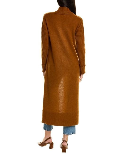 Philosophy Brown Shawl Collar Cashmere Duster
