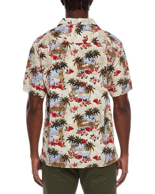 Tommy Bahama Gray Greetings From Florida Silk Shirt for men