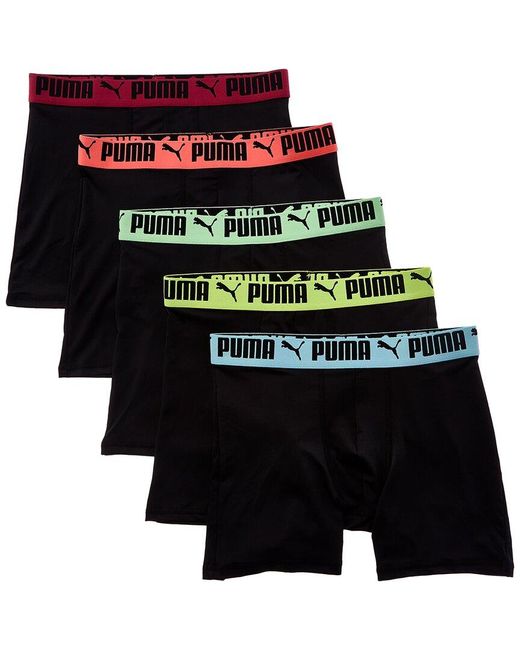 PUMA Black 5Pk Performance Boxer Brief for men
